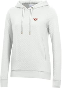Gear for Sports Virginia Tech Hokies Womens White Relaxed Quilted Hooded Sweatshirt