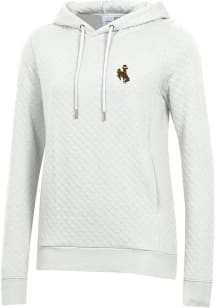 Gear for Sports Wyoming Cowboys Womens White Relaxed Quilted Hooded Sweatshirt
