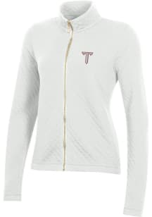 Gear for Sports Troy Trojans Womens White Relaxed Quilted Long Sleeve Full Zip Jacket
