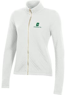Gear for Sports UNCC 49ers Womens White Relaxed Quilted Long Sleeve Full Zip Jacket