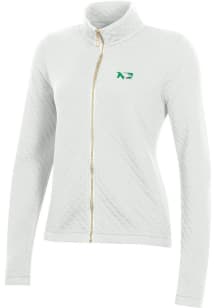 Gear for Sports North Dakota Fighting Hawks Womens White Relaxed Quilted Long Sleeve Full Zip Ja..