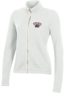Gear for Sports Western Carolina Womens White Relaxed Quilted Long Sleeve Full Zip Jacket