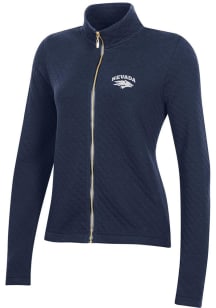 Gear for Sports Nevada Wolf Pack Womens Blue Relaxed Quilted Long Sleeve Full Zip Jacket