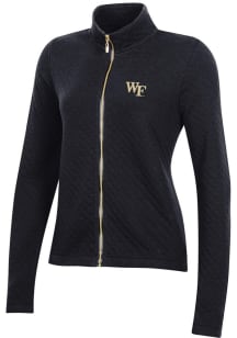 Gear for Sports Wake Forest Demon Deacons Womens Black Relaxed Quilted Long Sleeve Full Zip Jack..