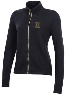 Gear for Sports Wofford Terriers Womens Black Relaxed Quilted Long Sleeve Full Zip Jacket