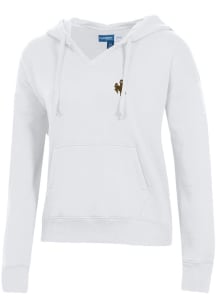 Gear for Sports Wyoming Cowboys Womens White Big Cotton Hooded Sweatshirt