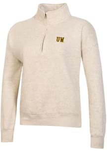 Gear for Sports Wyoming Cowboys Womens Oatmeal Big Cotton 1/4 Zip Pullover