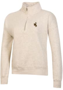 Gear for Sports Wyoming Cowboys Womens Oatmeal Big Cotton Qtr Zip