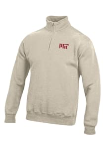 Gear for Sports MIT Engineers Mens Oatmeal Big Cotton Long Sleeve Qtr Zip Pullover