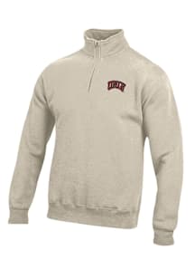 Gear for Sports UNLV Runnin Rebels Mens Oatmeal Big Cotton Long Sleeve Qtr Zip Pullover