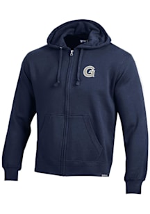 Gear for Sports Georgetown Hoyas Mens Navy Blue Big Cotton Long Sleeve Full Zip Jacket