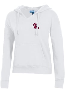 Gear for Sports Ole Miss Rebels Womens White Big Cotton Hooded Sweatshirt