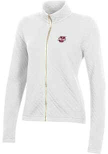 Gear for Sports Massachusetts Minutemen Womens White Relaxed Quilted Long Sleeve Full Zip Jacket