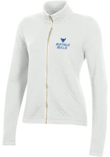 Gear for Sports Buffalo Bulls Womens White Relaxed Quilted Long Sleeve Full Zip Jacket