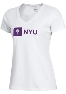 Gear for Sports NYU Violets Womens White Mia Short Sleeve T-Shirt