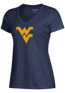 Gear for Sports West Virginia Mountaineers Womens Navy Blue Mia Short Sleeve T-Shirt