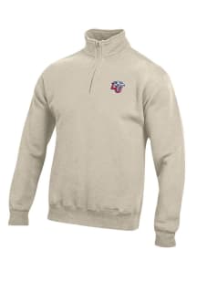 Gear for Sports Liberty Flames Mens Oatmeal Big Cotton Long Sleeve 1/4 Zip Pullover