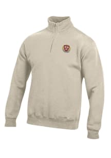 Gear for Sports Harvard Crimson Mens Oatmeal Big Cotton Long Sleeve 1/4 Zip Pullover