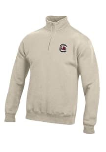 Gear for Sports South Carolina Gamecocks Mens Oatmeal Big Cotton Long Sleeve 1/4 Zip Pullover