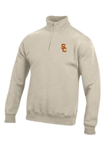 Gear for Sports USC Trojans Mens Oatmeal Big Cotton Long Sleeve 1/4 Zip Pullover