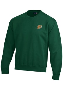Gear for Sports Florida A&amp;M Rattlers Mens Green Big Cotton Long Sleeve Crew Sweatshirt
