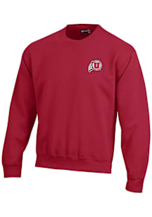 Gear for Sports Utah Utes Mens Red Big Cotton Long Sleeve Crew Sweatshirt