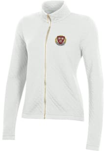 Gear for Sports Harvard Crimson Womens White Relaxed Quilted Long Sleeve Full Zip Jacket