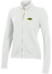 Gear for Sports North Dakota State Bison Womens White Relaxed Quilted Long Sleeve Full Zip Jacke..