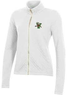 Gear for Sports Vermont Catamounts Womens White Relaxed Quilted Long Sleeve Full Zip Jacket