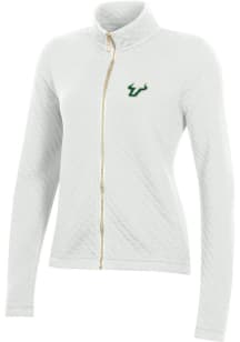 Gear for Sports South Florida Bulls Womens White Relaxed Quilted Long Sleeve Full Zip Jacket