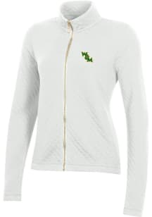 Gear for Sports William &amp; Mary Tribe Womens White Relaxed Quilted Long Sleeve Full Zip Jacket