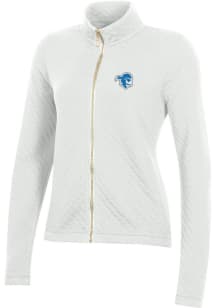 Gear for Sports Seton Hall Pirates Womens White Relaxed Quilted Long Sleeve Full Zip Jacket