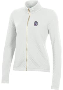 Gear for Sports James Madison Dukes Womens White Relaxed Quilted Long Sleeve Full Zip Jacket