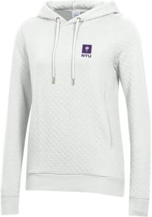 Gear for Sports NYU Violets Womens White Relaxed Quilted Hooded Sweatshirt