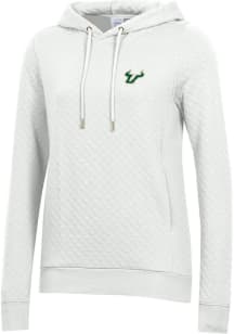 Gear for Sports South Florida Bulls Womens White Relaxed Quilted Hooded Sweatshirt