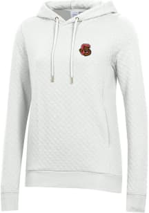 Gear for Sports Cornell Big Red Womens White Relaxed Quilted Hooded Sweatshirt