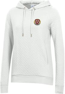 Gear for Sports Harvard Crimson Womens White Relaxed Quilted Hooded Sweatshirt