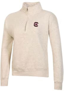Gear for Sports South Carolina Gamecocks Womens Oatmeal Big Cotton 1/4 Zip Pullover