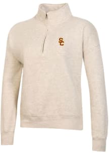 Gear for Sports USC Trojans Womens Oatmeal Big Cotton 1/4 Zip Pullover