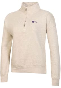 Gear for Sports NYU Violets Womens Oatmeal Big Cotton 1/4 Zip Pullover