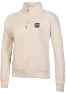 Gear for Sports Harvard Crimson Womens Oatmeal Big Cotton 1/4 Zip Pullover