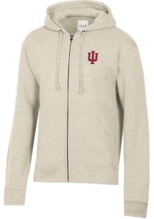 Mens Indiana Hoosiers Oatmeal Gear for Sports Big Cotton Long Sleeve Full Zip Jacket