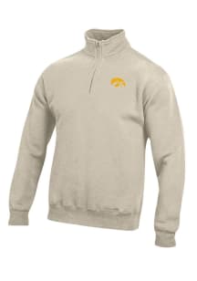 Mens Iowa Hawkeyes Oatmeal Gear for Sports Big Cotton Qtr Zip Pullover