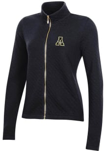 Gear for Sports Appalachian State Mountaineers Womens Black Relaxed Quilted Long Sleeve Full Zip..