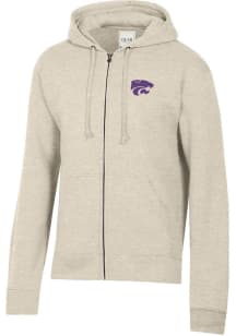 Mens K-State Wildcats Oatmeal Gear for Sports Big Cotton Long Sleeve Full Zip Jacket