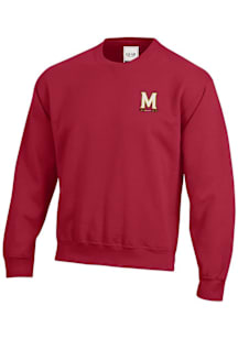 Gear for Sports Maryland Terrapins Mens Red Logo Big Cotton Long Sleeve Crew Sweatshirt