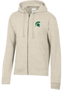 Mens Michigan State Spartans Oatmeal Gear for Sports Big Cotton Long Sleeve Full Zip Jacket