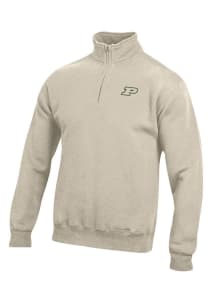 Mens Purdue Boilermakers Oatmeal Gear for Sports Big Cotton Qtr Zip Pullover