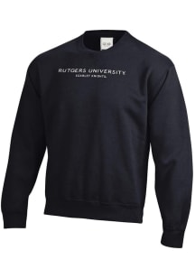 Gear for Sports Rutgers Scarlet Knights Mens Black Lines Big Cotton Long Sleeve Crew Sweatshirt