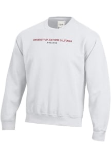 Mens USC Trojans White Gear for Sports Big Cotton Crew Sweatshirt